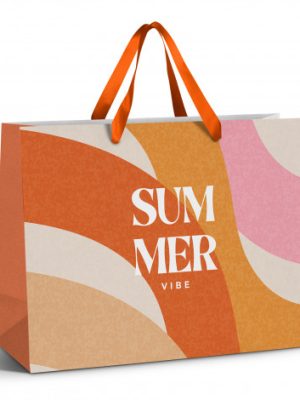 Extra Large Ribbon Handle Paper Bag - Full Colour