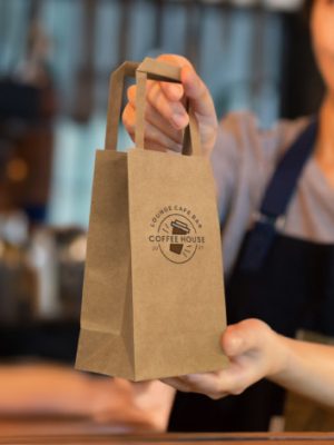Small Flat Handle Paper Bag Portrait