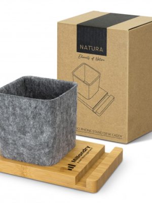 Bamboo Phone Stand Desk Caddy