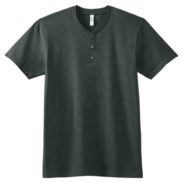 American Apparel CVC Unisex Henley T-shirt Charcoal Heather