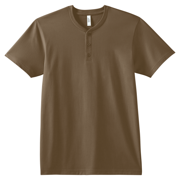American Apparel CVC Unisex Henley T-shirt Heather Army