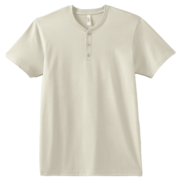 American Apparel CVC Unisex Henley T-shirt Heather Bone