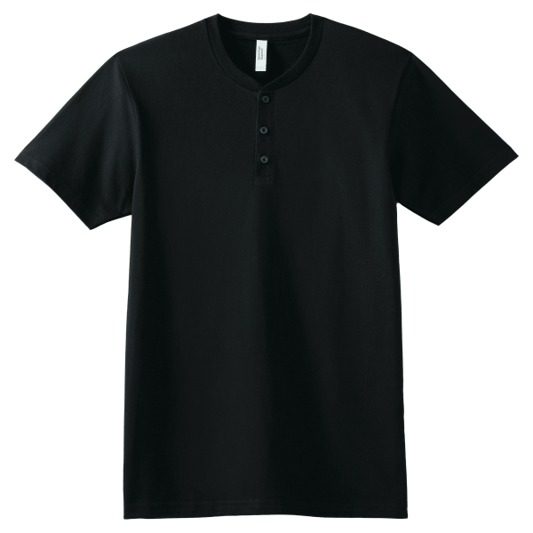 American Apparel CVC Unisex Henley T-shirt Black