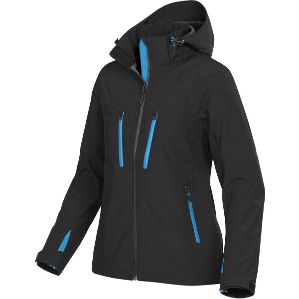 WOMANS PATROL SOFTSHELL BLACK/ELECT.BLUE-2XL