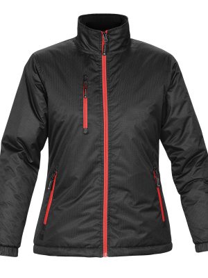 WOMENS AXIS THERMAL JACKET BLACK/SPORT RED-XS
