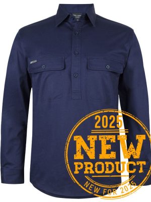 JB's L/S 150G STRETCH CLOSE FRONT WORK SHIRT