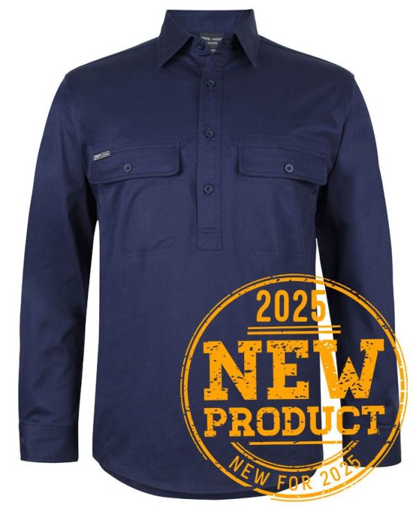 JB's L/S 150G STRETCH CLOSE FRONT WORK SHIRT