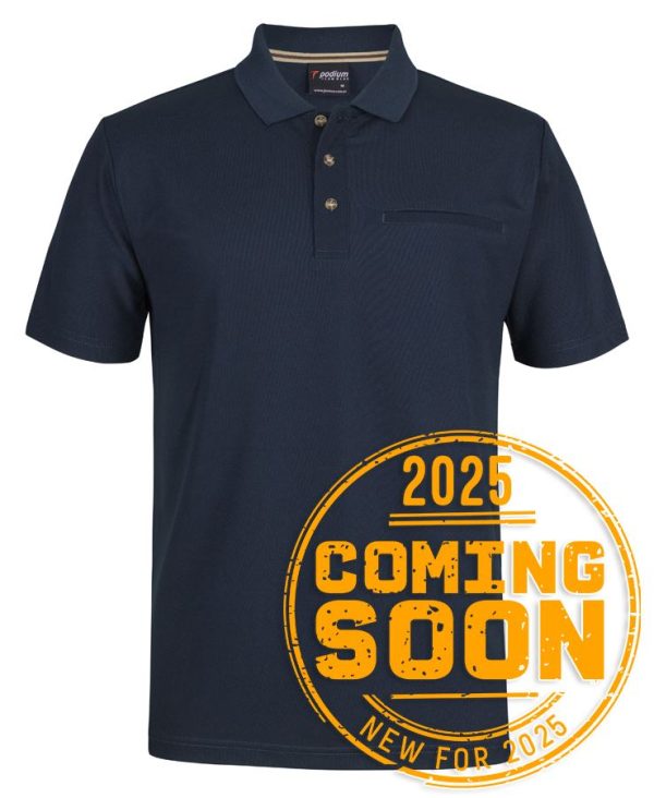 PODIUM S/S RECYCLED POLYESTER POCKET POLO