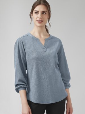 Womens Ruche Long Sleeve Blouse